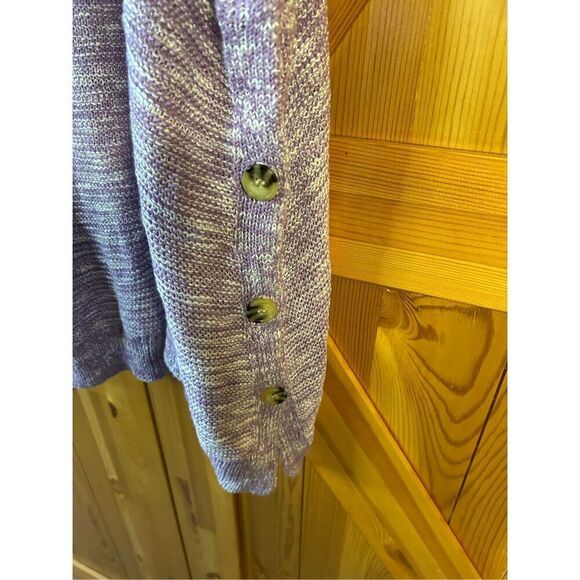 Lane Bryant Lavender White Button Chunky Knit Short Sleeve Cardigan Sweater 26/2 - Picture 4 of 7